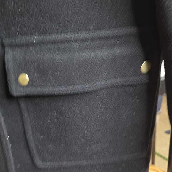 J. Crew Elegant Black Pea Coat with Faux Fur Trim 8 Medium - Picture 5 of 11